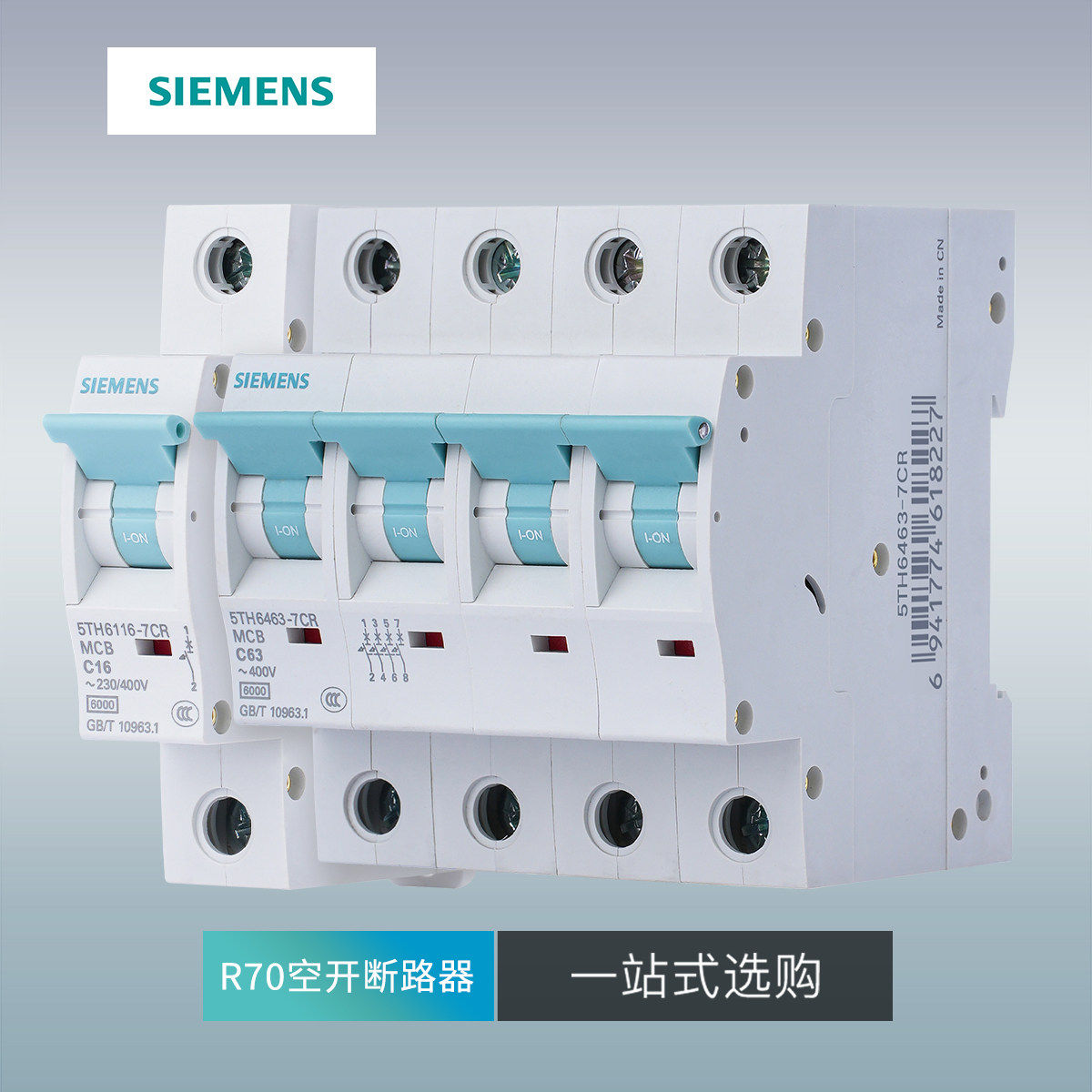 西门子R70空气开关小型过载短路断路器1P 2P1P+N10A-63A空开