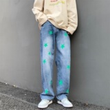 五角星印花牛仔裤男501-1-Y613，男装牛仔裤，星座501-1