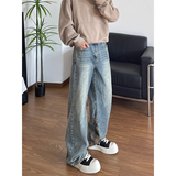 格子拼接牛仔裤2501-1-NZ4112-P6589，男装牛仔裤，星座501-1