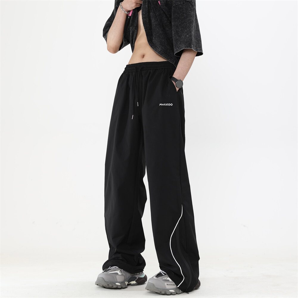宽松拉链冲锋裤501-1-K285-P5578,男装休闲裤,星座501-1