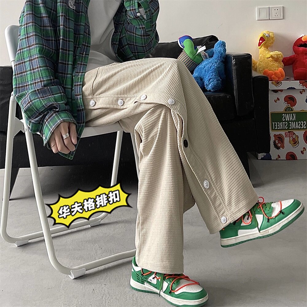 2022潮流排扣华夫格休闲裤男501-1,男装休闲裤,星座501-1