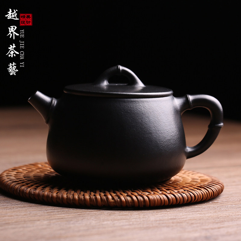 宜兴原矿紫砂壶高石瓢壶竹瓢纯手工名家捂灰小煤窑朱泥泡茶壶茶具