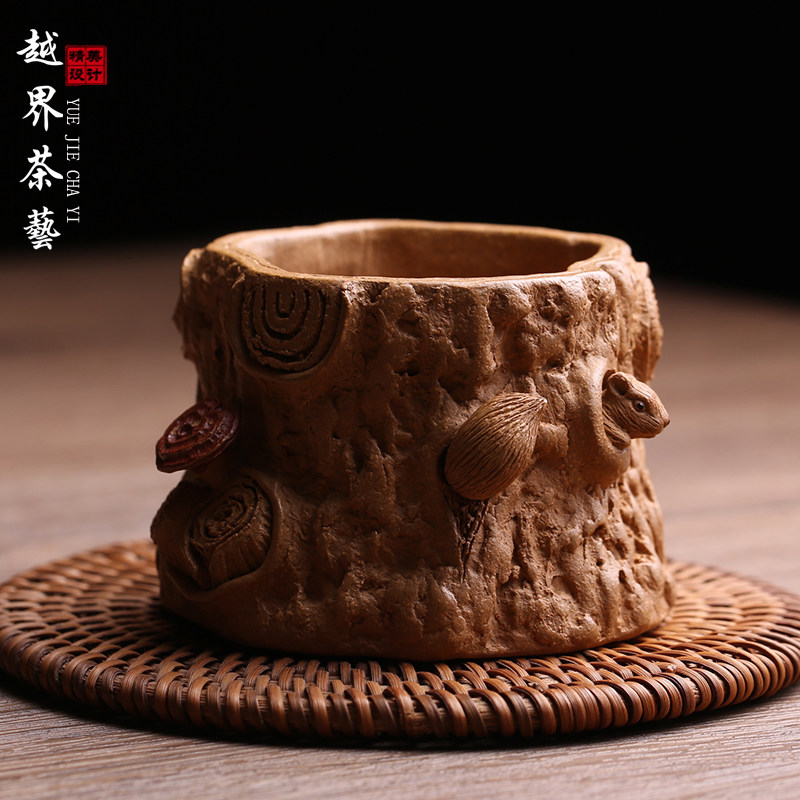 宜兴原矿紫砂主人杯松鼠供春杯茶杯品茗杯纯手工名家高档大号茶具