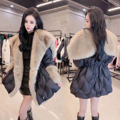 天使之翼白鸭绒羽绒服女中长款