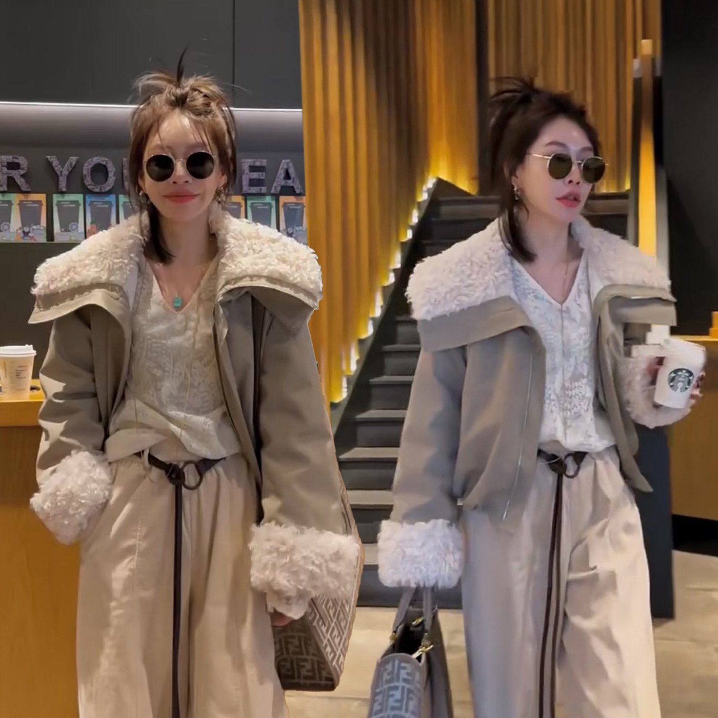 冬季新款加厚仿羊羔毛派克服棉服