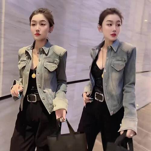 春秋季新款短款牛仔外套女独特