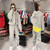 女笑脸宽松卫衣外套卫裤 连帽运动休闲套装 两件套 韩版 2026春秋新款