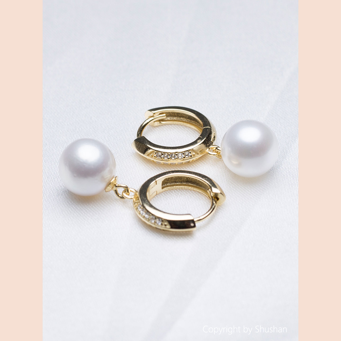 蜀山珠宝珍珠耳环淡水珍珠s925银