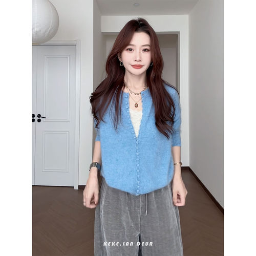 REVE【秋岚行渡】绵羊毛极简风圆领高级感显瘦针织衫女