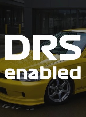 DRS enabled启用汽车车贴F1方程式车身玻璃防水进口镂空装饰贴纸