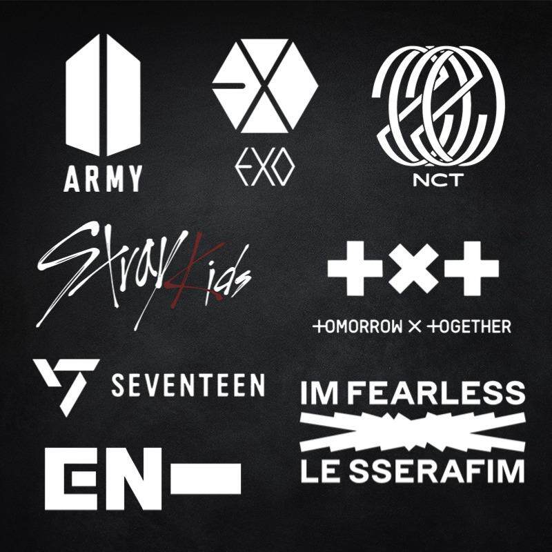 韩国男团车贴 BTS Seventeen EXO NCT梦 LESSERAFIM TXT 汽车贴纸