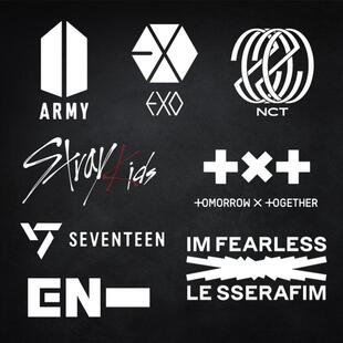 韩国男团车贴 BTS Seventeen EXO NCT梦 LESSERAFIM TXT 汽车贴纸