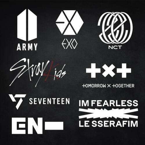 韩国男团车贴 BTS Seventeen EXO NCT梦 LESSERAFIM TXT 汽车贴纸