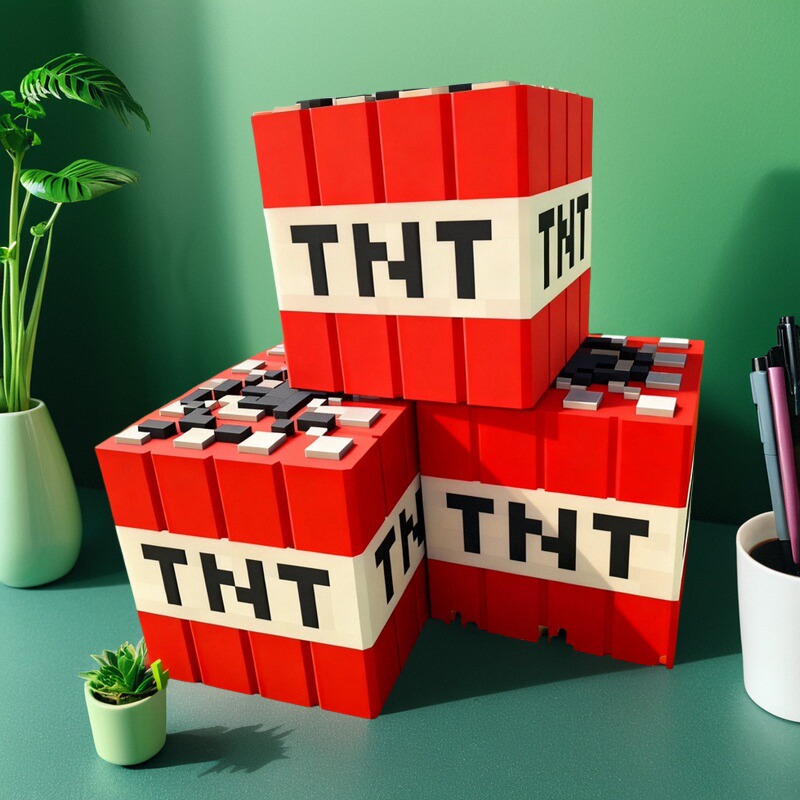 3d打印我的世界大电影TNT炸药方块积木钥匙扣挂件模型书包挂饰MC