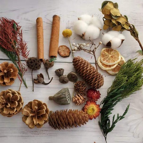 圣诞混合干花松果花材包