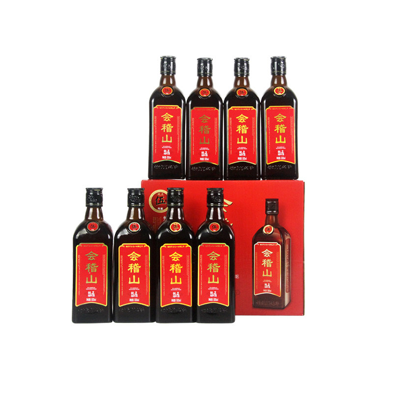 会稽山 绍兴黄酒花雕酒加饭正宗糯米老酒特产纯正五年500ml*8瓶装