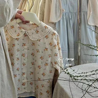 女宝宝春秋款娃娃领打底衫女童毛衣内搭婴儿纯棉翻领百搭长袖上衣