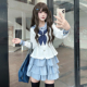 原创水手服收腰显瘦学院风蛋糕裙套装 jk制服长袖 月清梦 小狐町