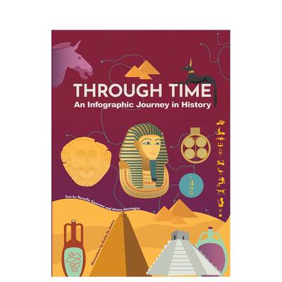 【预售】时空穿越：历史信息图之旅 Through Time :An Infographic Journey in History 原版英文儿童绘本图书书籍