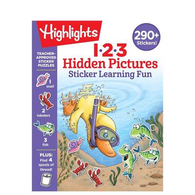 【预售】【隐藏图片贴纸学习乐趣】123 【Hidden Pictures Sticker Learning Fun】123 原版英文儿童趣味 进口图书