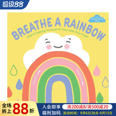 【预售】呼出彩虹：8种舒缓纹理指尖描绘 Breathe a Rainbow : With 8 Calming Textures to Trace with Finger原版英文儿童趣味