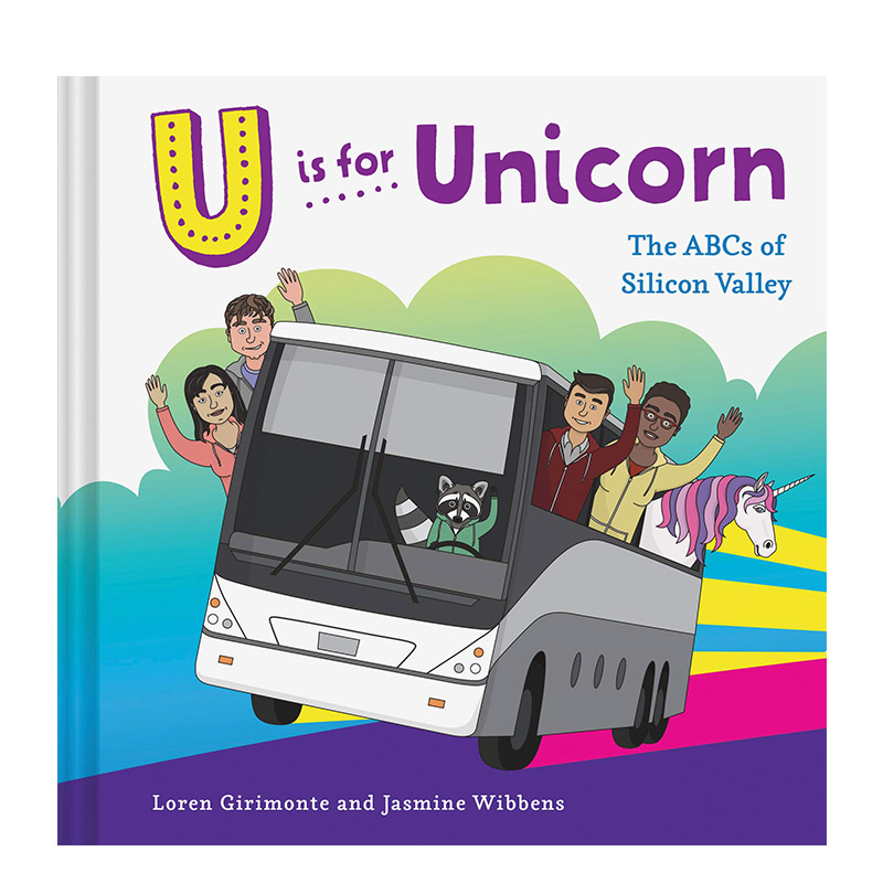 【现货】u is for unicorn u代表独角兽 硅谷科技文化幽默abc字母书