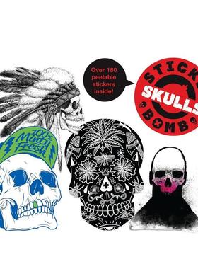 【现货】骷颅头贴纸 Book Review: Stickerbomb Skulls 原版英文贴纸书图书