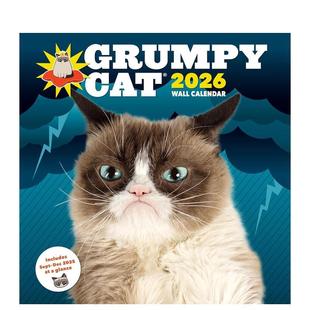 【预售】不爽猫2026年挂历 Grumpy Cat 2026 Wall Calendar 原版日历图书