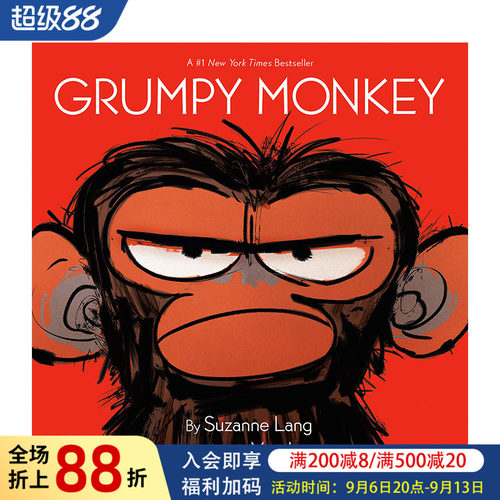 【现货】暴躁猴 GRUMPY MONKEY 英文原版儿童情绪管理绘本故事书自我表达英语启蒙进口图书 心烦的猴子/暴怒猴