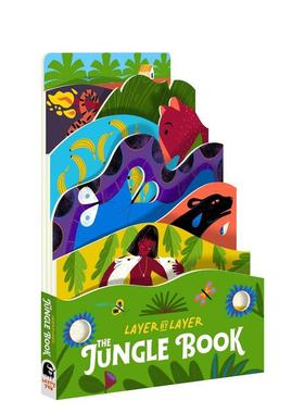 【现货】丛林之书The Jungle Book 0-5岁儿童童话故事插图翻翻异形纸板绘本 英文原版 Cynthia Alonso书籍进口