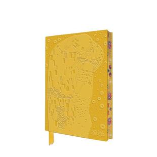 【预售】2026年克里姆特:《吻》手工艺术Vegan皮革日历记事本 Klimt 原版日历图书