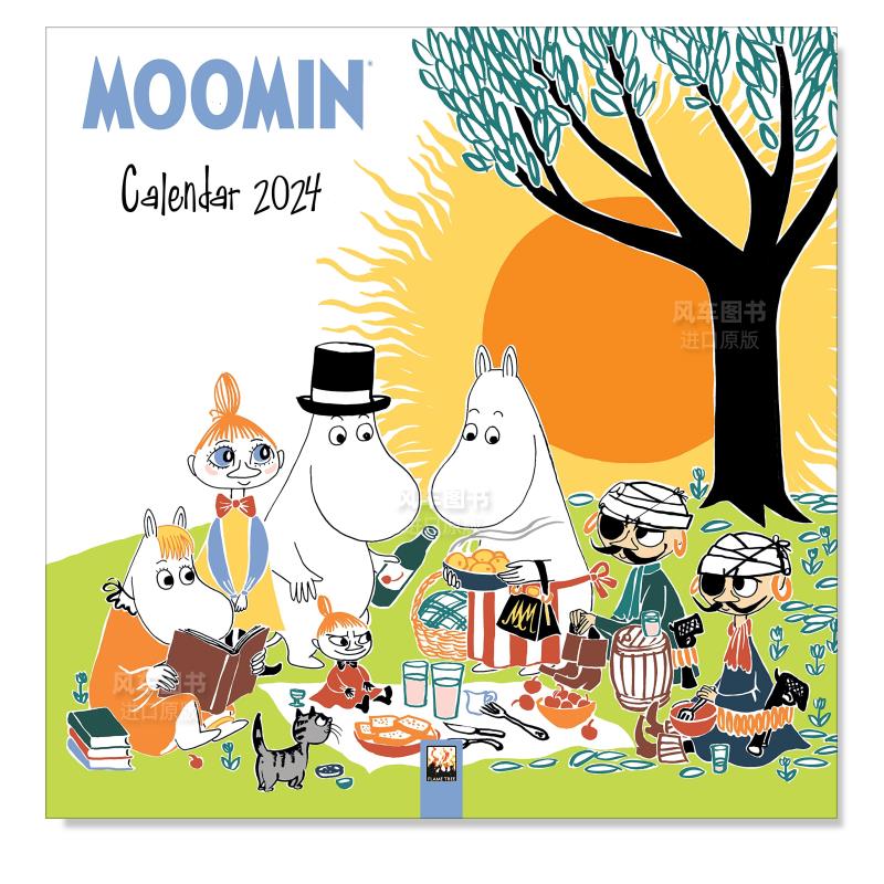 【现货】姆明挂历2024年(艺术日历) Moomin Wall Calendar 2024 (Art Calendar) 火焰树flametree英国原版创意礼品书进口图书