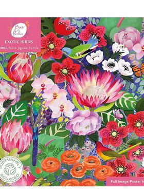 【现货】贝克斯·帕金：奇异鸟类 【1000-piece Sustainable Jigsaws】Bex Parkin: Exotic Birds 原版拼图图书书籍