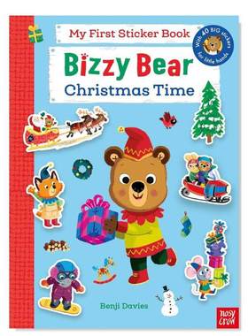 【预售】小熊很忙圣诞节贴纸书(附40个大贴纸) Bizzy Bear:My First Sticker Book:Christmas Time 英文原版儿童节日绘本纸板书