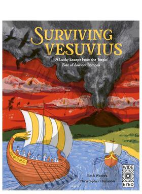 【现货】维苏威火山爆发幸存记：从庞贝古城的悲惨命运中幸运逃脱 Surviving Vesuvius 原版英文儿童绘本 进口图书