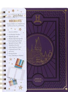 【预售】哈利·波特:霍格沃茨 12个月计划表 Harry Potter: Hogwarts Teacher's 12-Month Undated Planner 原版英文生活图书