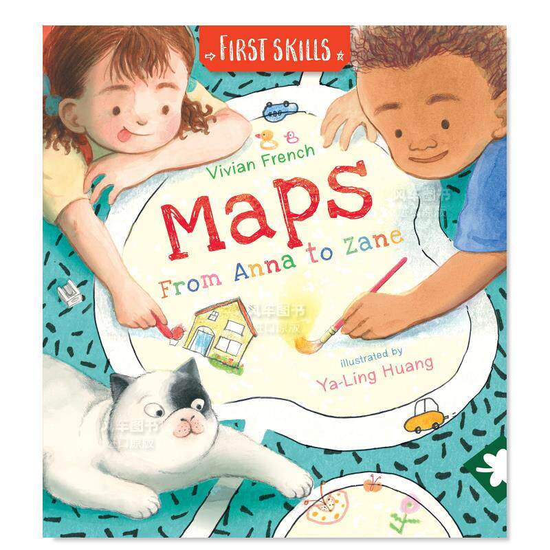 地图:从安娜家到扎内家的路线 maps: from anna to zane 英文儿童绘本