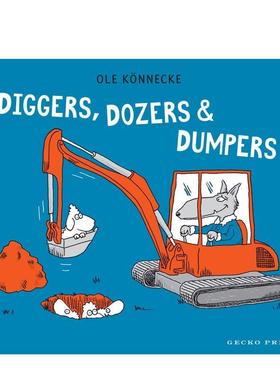 【预售】工程车总动员：挖掘机/推土机/自卸车 Diggers  Dozers  And Dumpers 原版英文儿童绘本 进口图书