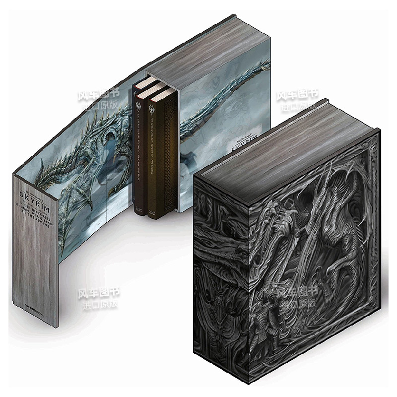 【预售】上古卷轴5：天际卷1-3 精装收藏套装 英文原版 The Skyrim Library - Volumes I, II & III (Box Set) 游戏设定集