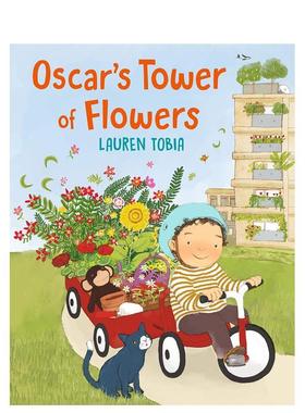 【现货】奥斯卡的塔楼花园Oscar's Tower of Flowers 2-5岁儿童社区关怀启蒙精装无字绘本 英国出版书籍进口原版