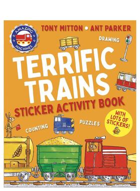 【现货】【神奇机器】奇妙火车贴纸活动本 Terrific Trains Sticker Activity Book 原版英文儿童趣味 进口图书
