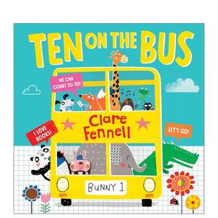 十只小动物 Ten 原版 预售 英文儿童绘本图书 Bus 兔子巴士上 the
