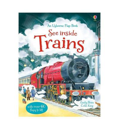【预售】【翻翻书】火车 【See Inside】Trains 原版英文儿童趣味图书