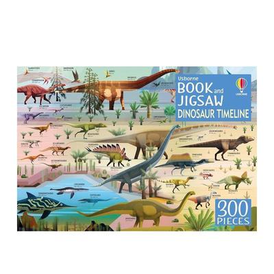 【现货】【尤斯伯恩书与拼图】恐龙时间线（300片） 【Usborne Book and Jigsaw】Dinosaur Timeline 原版英文儿童趣味图书书籍