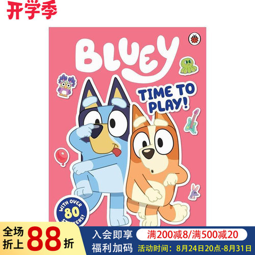 【预售】布鲁伊：玩贴纸活动的时间 Bluey 原版英文儿童趣味 趣味数数启蒙 幼儿认知与语言开发图书书籍