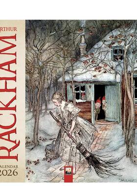 【现货】2026年亚瑟?拉克姆挂历（艺术日历） Arthur Rackham Wall Calendar 2026 (Art Calendar) 原版日历 英国书籍插画黄金时