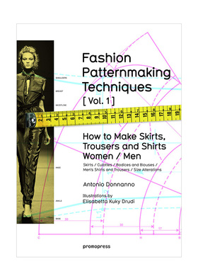 【预售】时装纸样制作技法1男女装制衣Fashion Patternmaking Techniques书籍进口原版