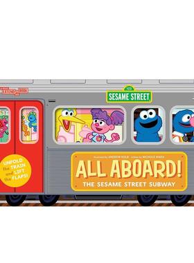 【现货】【风琴折页书】全员上车！芝麻街地铁 All Aboard! The Sesame Street Subway 原版英文儿童绘本