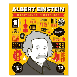 【现货】阿尔伯特·爱因斯坦 【Great Lives in Graphics】Albert Einstein 原版图书外版进口书籍英文儿童绘本 Button Books