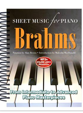 【现货】勃拉姆斯:钢琴乐谱 Brahms: Sheet Music for Piano 英文原版进口外版图书